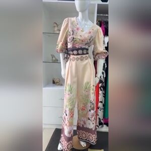 Boutique Floral Satin 2-Piece Set – Size Small